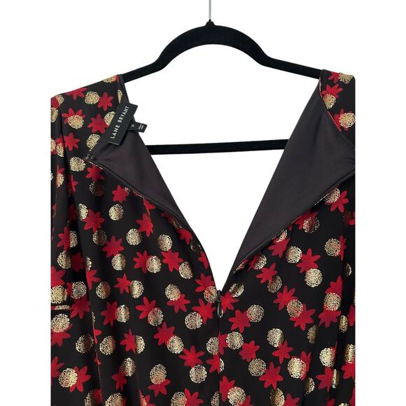 Lane Bryant Dress Womens Size 20 Multicolor Surplice Fitted Metallic Dot Midi - Picture 6 of 16